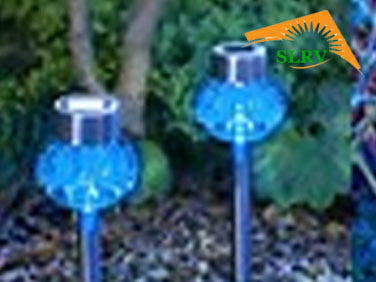 Solar panels are found on top of the solar garden lights