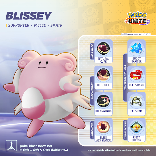 Pokémon Unite - Conjunto de itens recomendados de Blissey