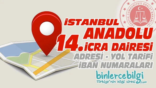 İstanbul Anadolu 14. İcra Dairesi nerede? Adresi, Telefonu, İban numarası, hesap numarası. İstanbul Anadolu 14 icra dairesi iletişim, telefon numarası iban no