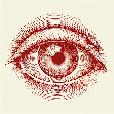 চোখ , স্কেচ Eye , Sketch, an eye. line drawing with red color.