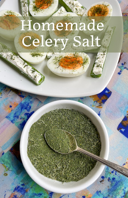 Food Lust People Love: This tasty homemade celery salt recipe takes advantage of the celery leaves by drying them out then grinding them with salt. It's easy and full of flavor!