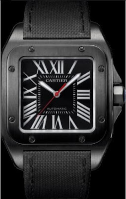 Réplique Cartier Santos 100 Carbone Grand Cuir automatique Homme