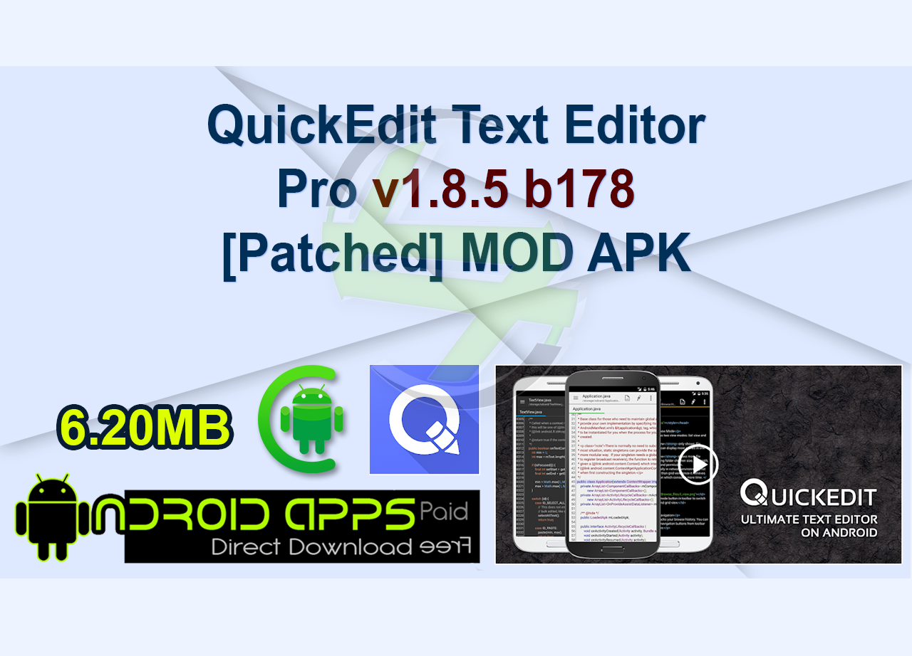QuickEdit Text Editor Pro v1.8.5 b178 [Patched] MOD APK