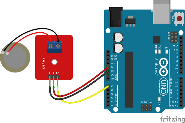 how to work piezoelectric sensor with an Arduino