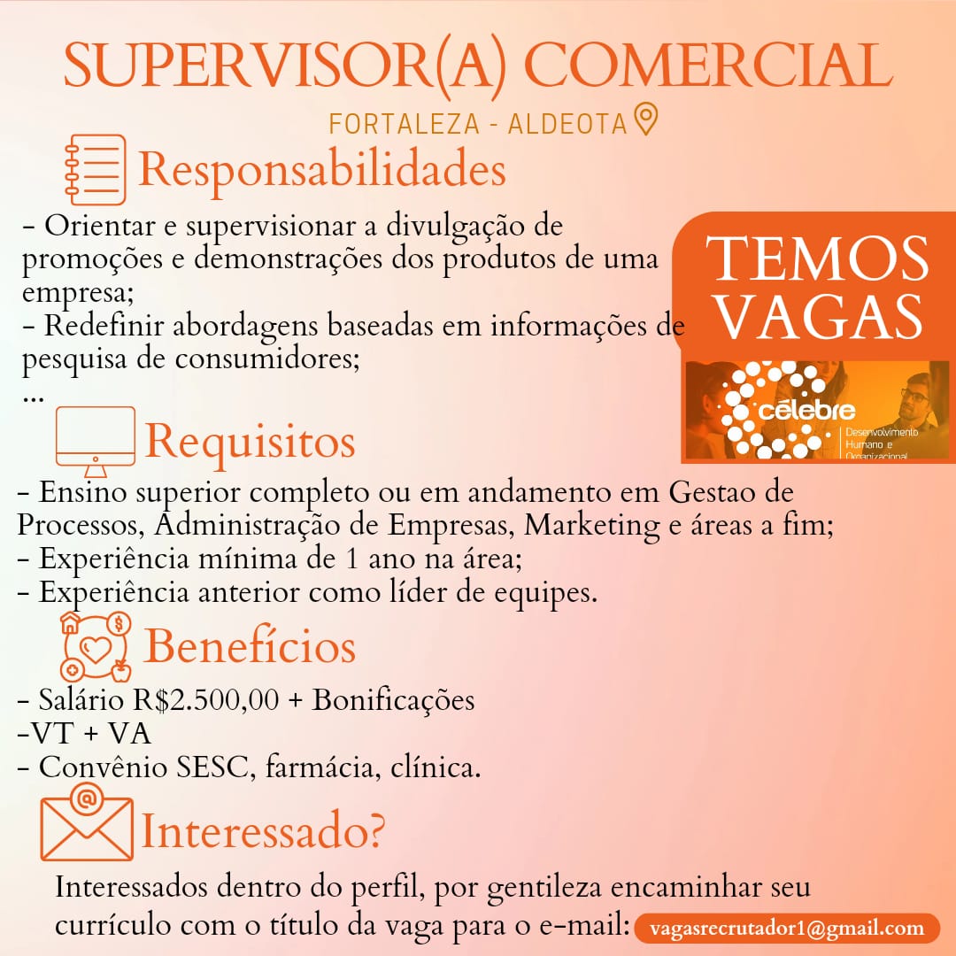 SUPERVISOR(A) COMERCIAL - FORTALEZA/CE