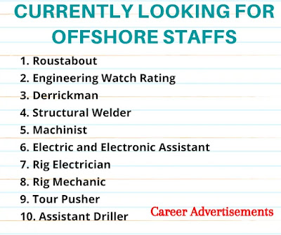 Currently looking for offshore staffs