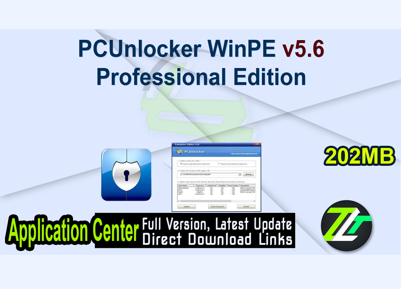 PCUnlocker WinPE v5.6 Professional Edition