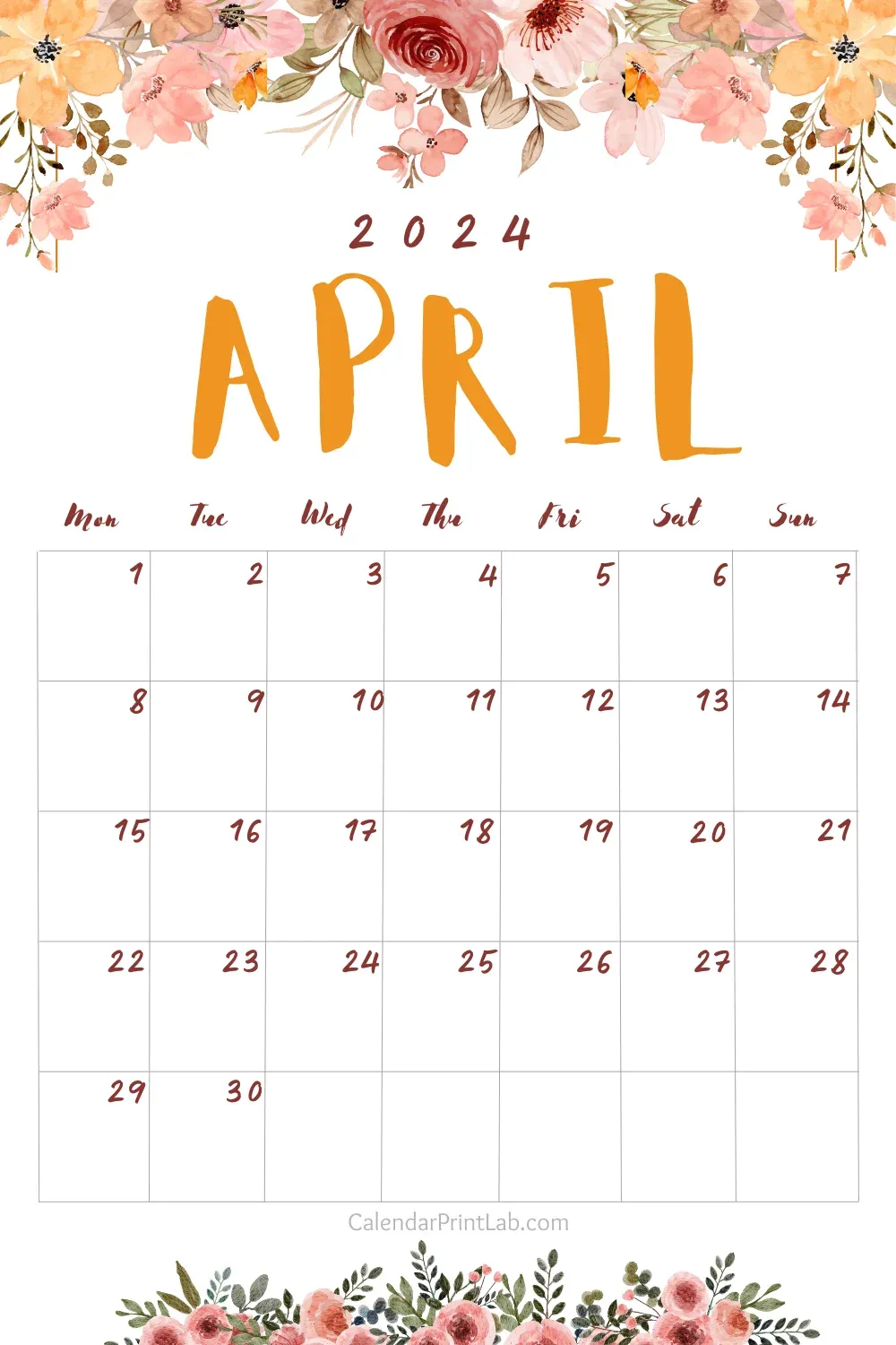 Download April 2024 Flower Calendar