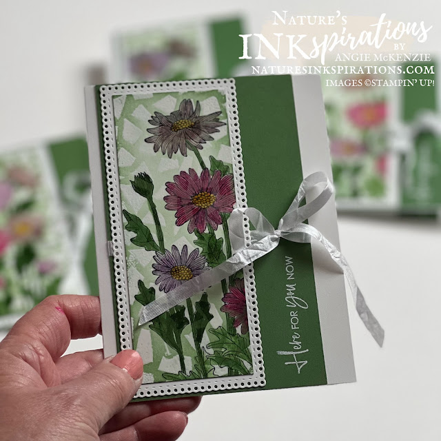 Close-up of a Daisy Garden Mosaic card (Smoky Slate) | Nature's INKspirations by Angie McKenzie