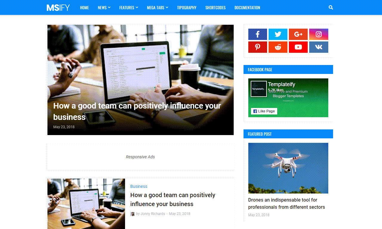 Msify Responsive Blogger Template