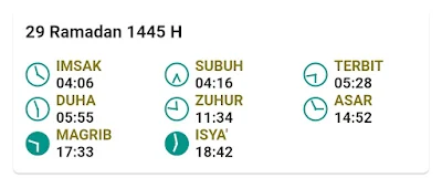 Jadwal Imsakiyah Ramadan 1445 H/2024 M Kabupaten Pasuruan Provinsi Jawa Timur