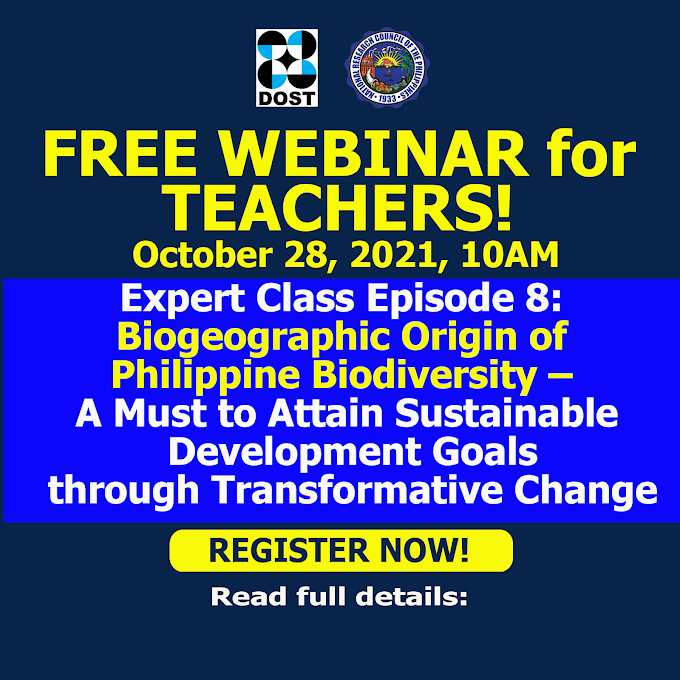 DOST - NRCP Free Webinar | Expert Class Episode 8: Biogeographic Origin of Philippine Biodiversity | October 28 | REGISTER NOW!