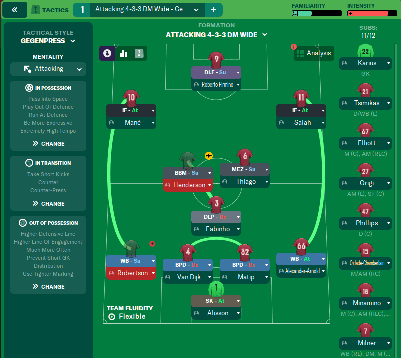 FM22 Liverpool 4-3-3 Gegenpress Tactic