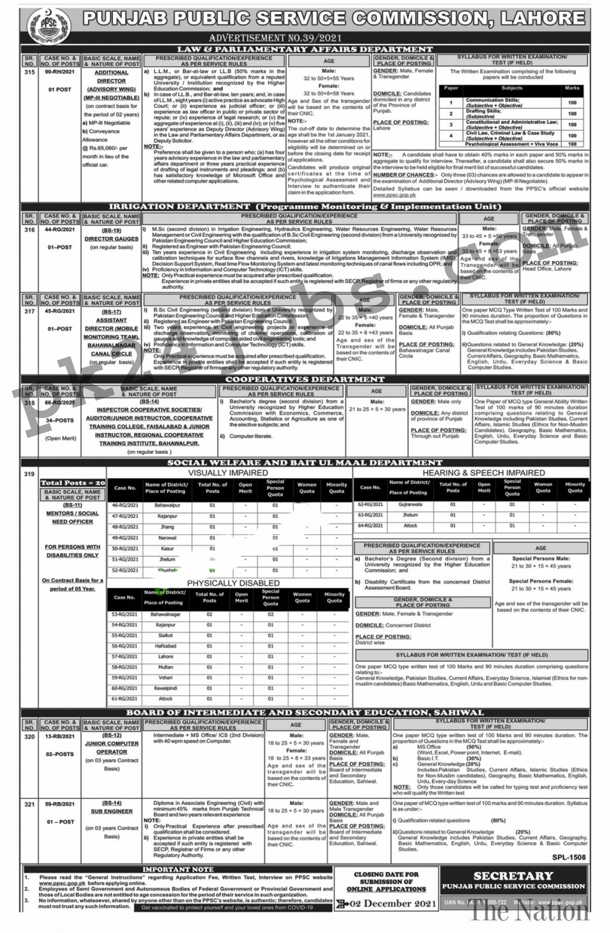 PPSC Jobs 2022 – Government Jobs 2022