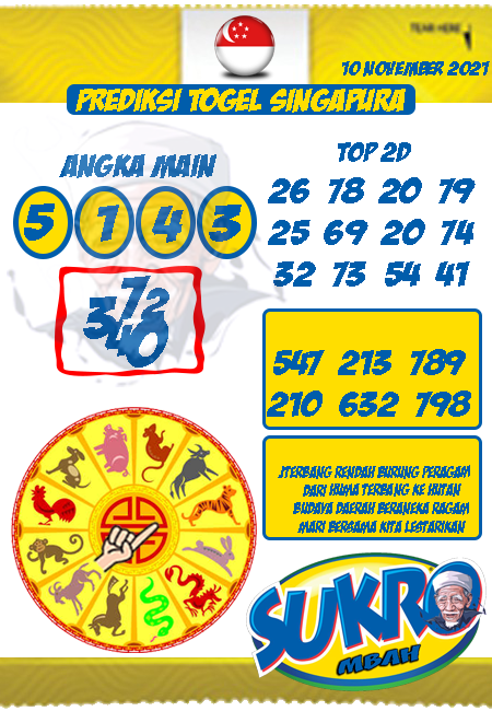 Prediksi Mbah Sukro Togel Singapura Rabu 10 November 2021