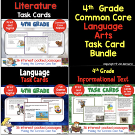 4th Grade Language Arts Task Card Bundle