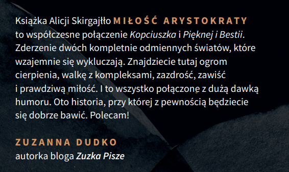 rekomendacja dla książki "miłość arystokraty"