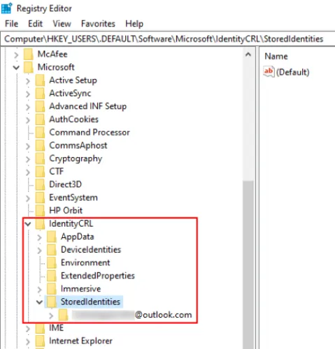 Hapus Akun Microsoft Melalui Registry Editor