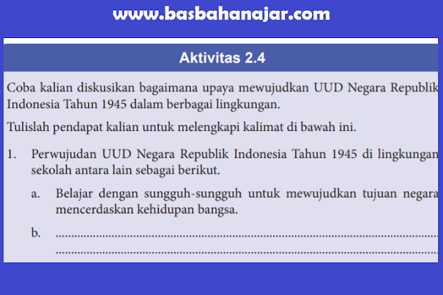 Jawaban PKN Kelas 8 Halaman 44 Aktivitas 2.4