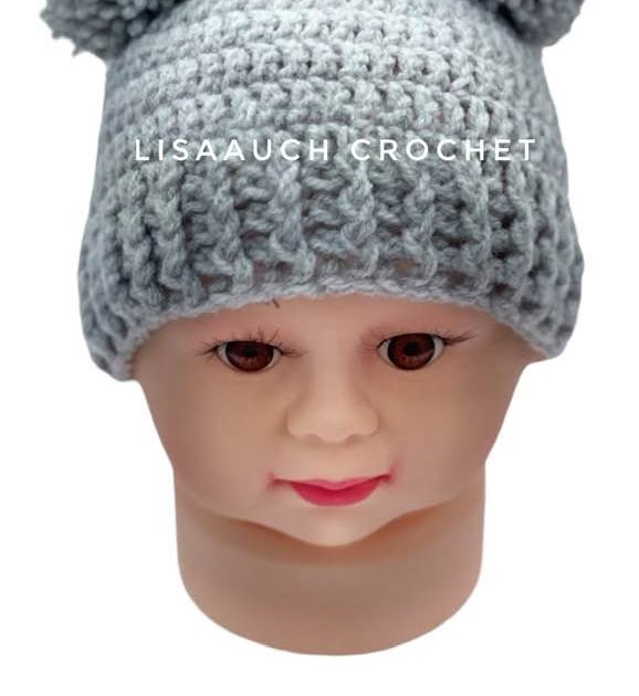 Dual Pom Poms Ball Knitted Baby Kid Caps Toddler Crochet Beanie