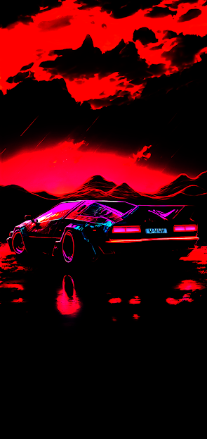 IPHONE WALLPAPER 4K - OLED SYNTHWAVE CAR
