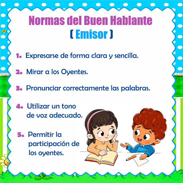 Normas del buen hablante para niños