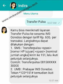 transfer pulsa indosat lewat myim3 pakai sms dan umb