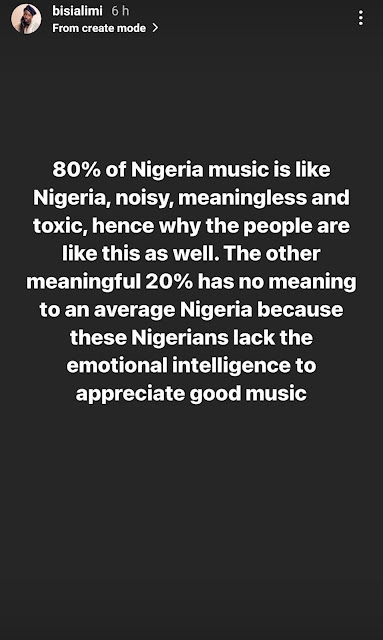 80% of Nigerian Music are Noisy and meaningless- Bisi Alimi