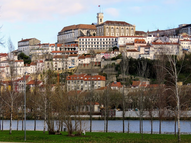 Porto day trip: Coimbra viewed from across the Mondego River.