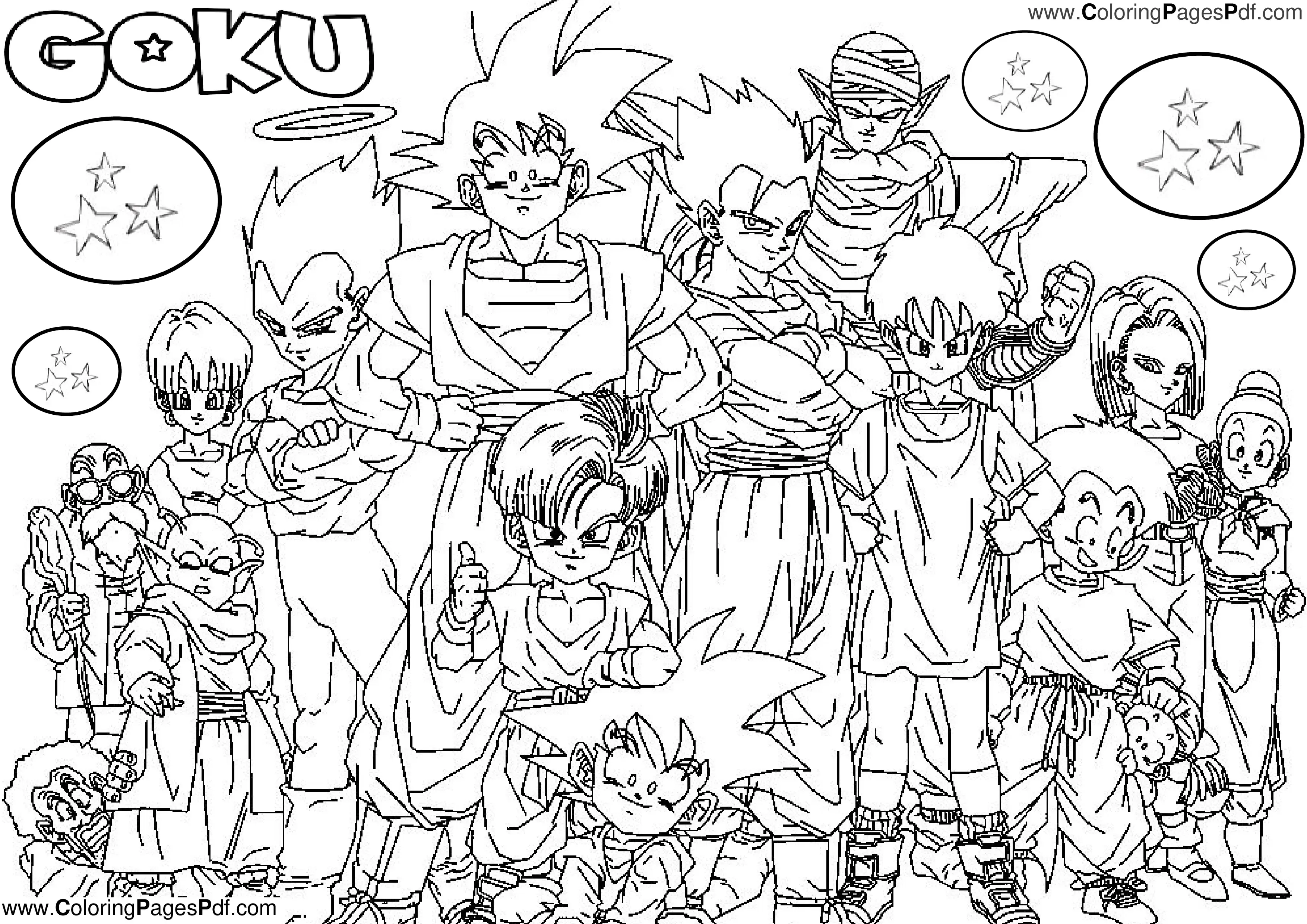 Goku Dragon ball z coloring pages