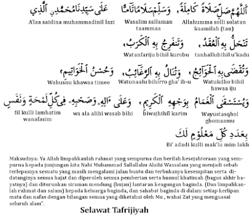 Selawat Tafrijiyah and It Benefits in Life,