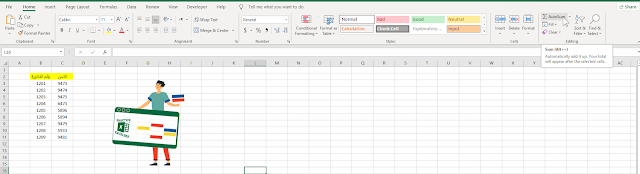 كيفية عمل الجمع التلقائي في برنامج مايكروسوفت Excel