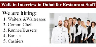 Hiring Restaurant Staff Dubai (4 Nos.) Job Vacancies In Toubkal Investment Dubai