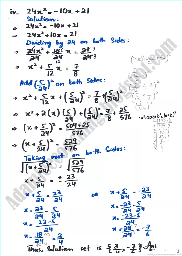 quadratic-equations-exercise-8-1-mathematics-9th