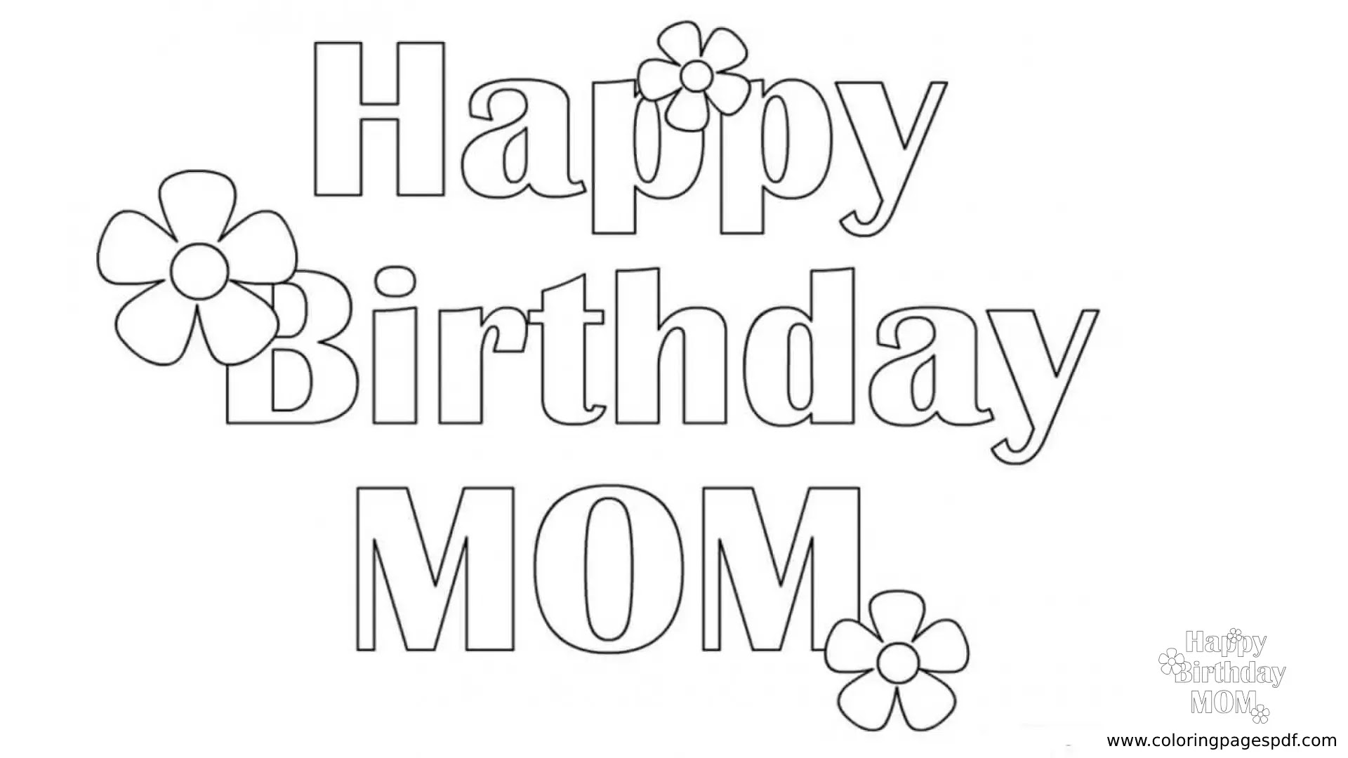 Coloring Pages Of Happy Birthday Mom
