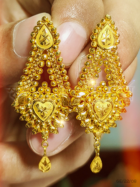 ৬ আনা নিউ কানের দুল ২২ ক্যারেট দেখুন (Latest 6 Ana/Gram Gold Earring) 18/21/22/24 Karat KDM Price in Bangladesh Buy Online