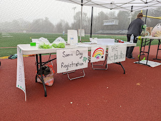 registration for the non-competitive walk, conversations were encouraged