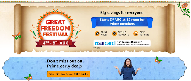Amazon Great Freedom Festival 2023: Save Up to 80% on Electronics, Fashion, and More