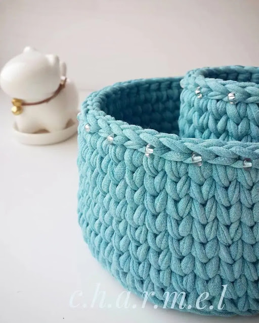 15 CESTOS A CROCHET para decorar el cuarto de tu niña 👧🏻