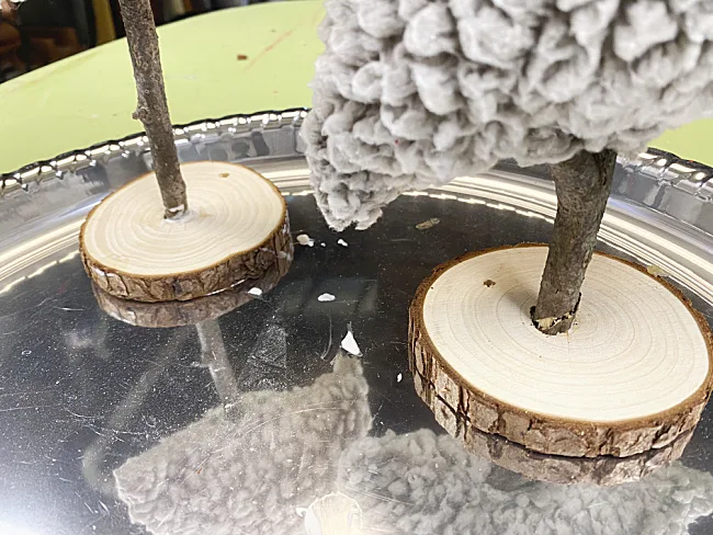 tree bases with sticks