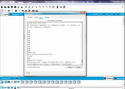 how to delete router configuration in cisco packet tracer