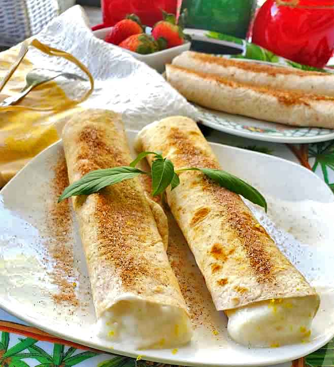 these are crepes filled with a ricotta lemon pastry cream