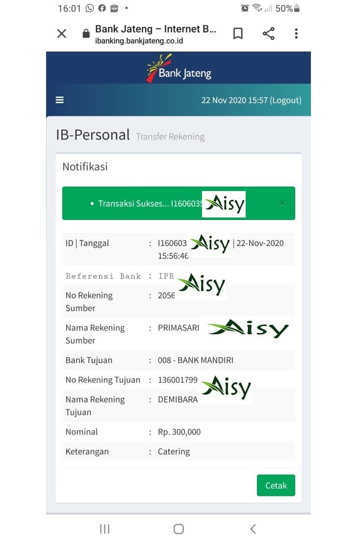 Bukti Transfer Pembayaran Catering November 2020 22