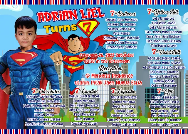 Sample Superman Invitation for Seventh Birthday