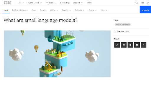 https://www.ibm.com/think/topics/small-language-models