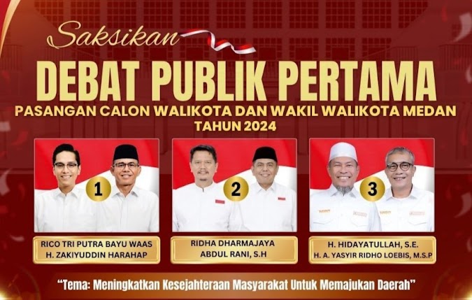 Debat Perdana Calon Walikota Medan Digelar Jumat Besok, Usung Tema: Meningkatkan Kesejahteraan Masyarakat untuk Pembangunan Daerah