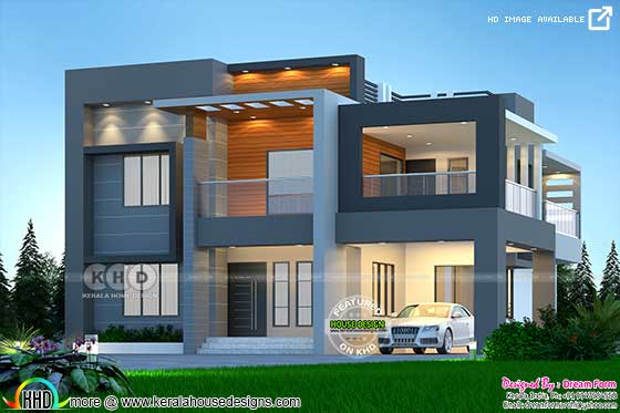 Front elevation rendering of a beautiful contemporary house