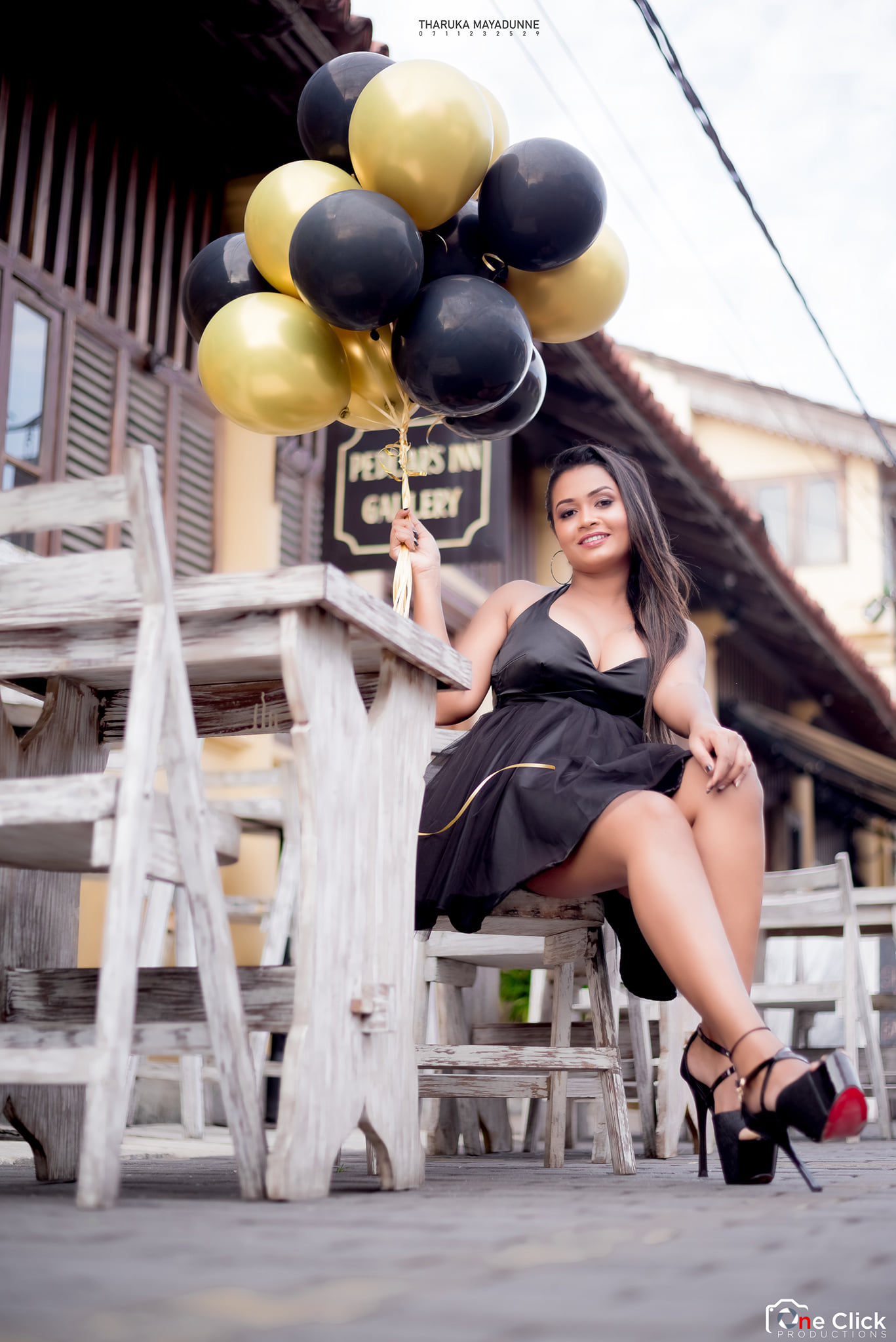 model Ashi Edirisinghe hot short black dress birthday shoot