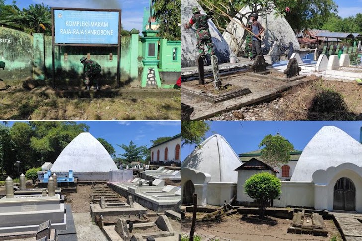 Jaga Kelestarian Situs Bersejarah Makam Raja Sanrobone, Dandim 1426/Takalar Lakukan Ini