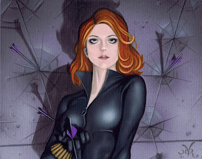 natalie vonraven art painting black widow avenger marvel